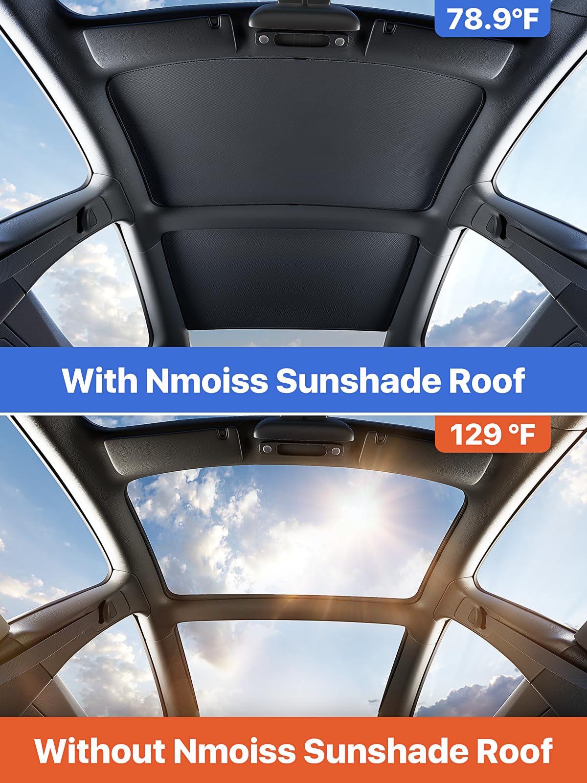 Tesla New Model 3 Highland Premium Performance Roof Sunshade (2024–2026) Double-Layer Heat Block Sunroof Shade Ice-Cooling Reflective Fabric, 99% UV Protection Tesla Model 3 Highland Accessories Black - Image 3