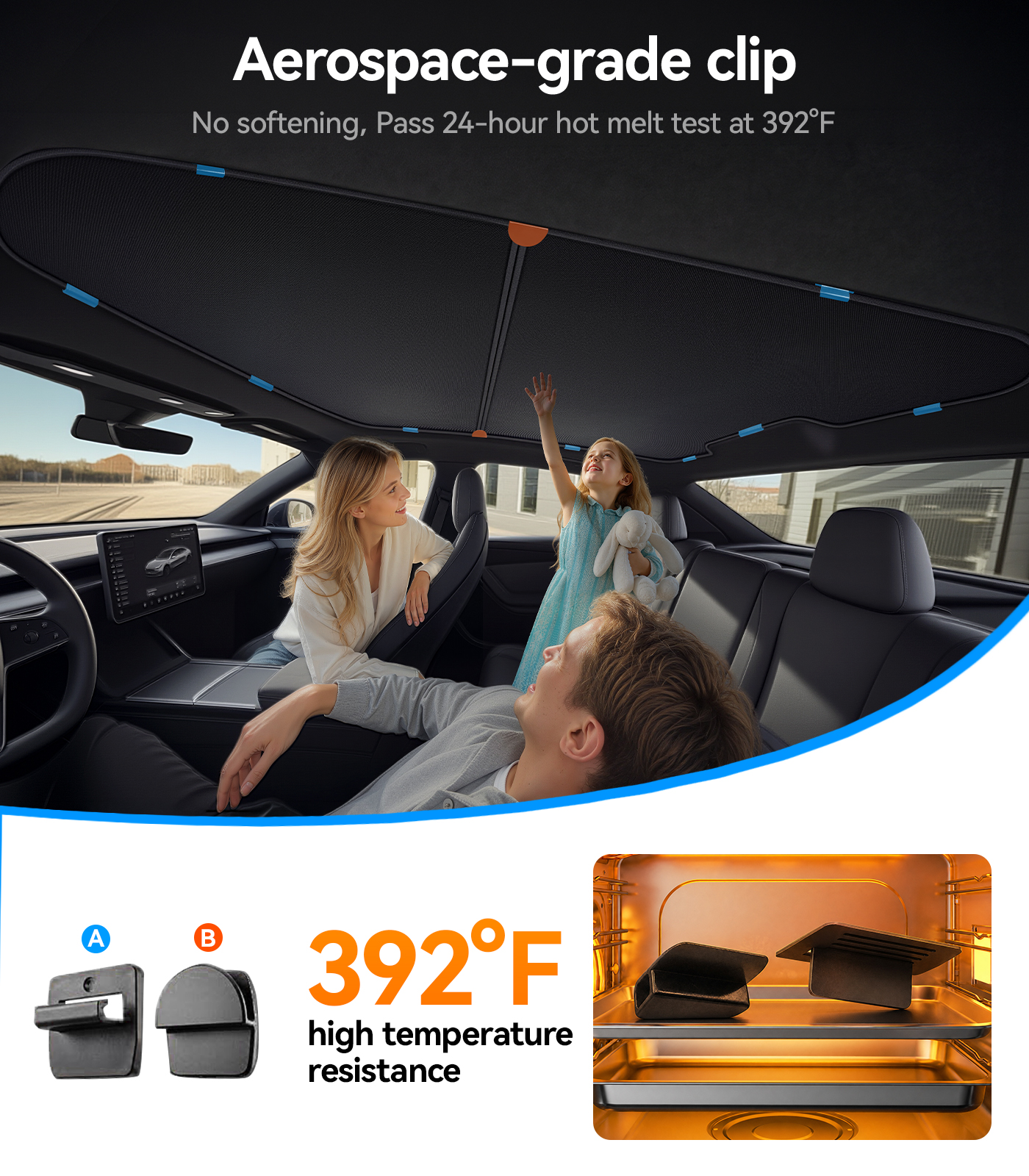 Double-Layer Roof Sunshade for 2026 Tesla New Model Y Premium Performance – Graphene + Ice-Crystal Cooling, 99% UV Protection, Ultra-Fit No-Sag Design, Keeps Cabin Cooler in Hot Weather - Image 5