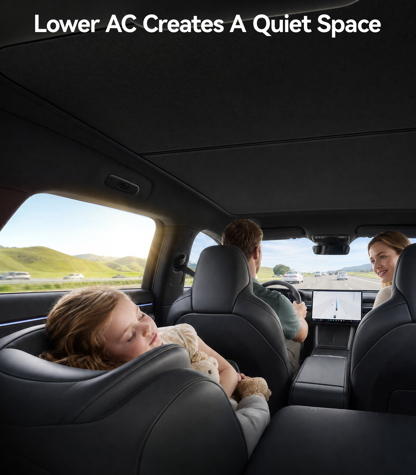 Double-Layer Roof Sunshade for 2026 Tesla New Model Y Premium Performance – Graphene + Ice-Crystal Cooling, 99% UV Protection, Ultra-Fit No-Sag Design, Keeps Cabin Cooler in Hot Weather - Image 7