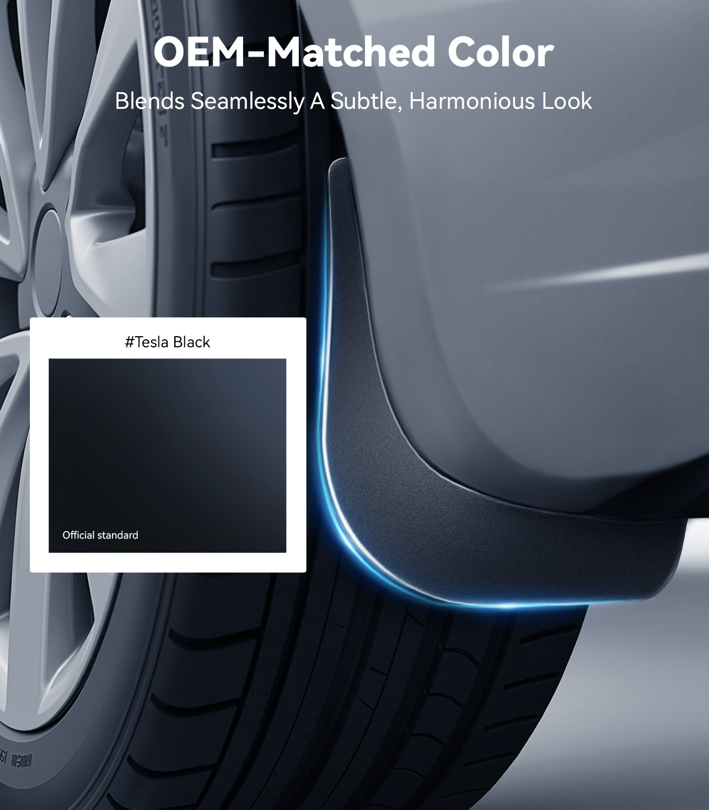 Tesla New Model 3 Accessories Mud Flaps Heavy Duty Splash Guards, Protect Paint from Mud Sand and Road Debris, Tough Flexible Material No Drill Installation (Set of 4) - Image 5